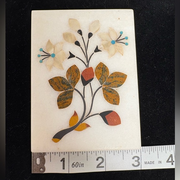 Handcrafted Floral Inlay Art on Stone - Picture 7 of 7